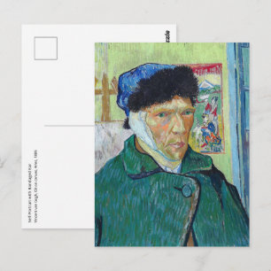 Vincent van Gogh - Selbstporträt mit bandagiertem Postkarte