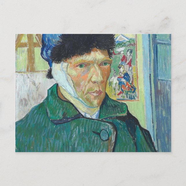 Vincent van Gogh-Selbstporträt mit dem verbundenen Postkarte (Vorderseite)