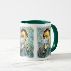 Vincent Van Gogh Selbstporträt mit Maske Spoof Tasse
