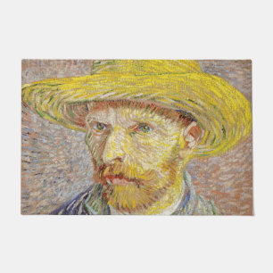 Vincent van Gogh - Selbstporträt mit Strohhut Fußmatte