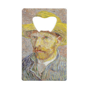 Vincent van Gogh - Selbstporträt mit Strohhut Geldbeutel Flaschenöffner