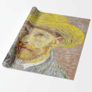 Vincent van Gogh - Selbstporträt mit Strohhut Geschenkpapier