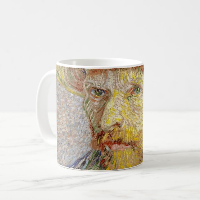 Vincent van Gogh - Selbstporträt mit Strohhut Kaffeetasse (Vorderseite Links)