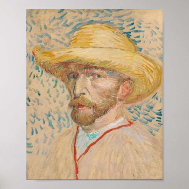  Vincent van Gogh Selbstporträt mit Strohhut   Poster (Vorne)