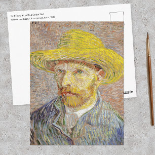 Vincent van Gogh - Selbstporträt mit Strohhut Postkarte
