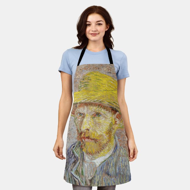 Vincent van Gogh - Selbstporträt mit Strohhut Schürze (Getragen)