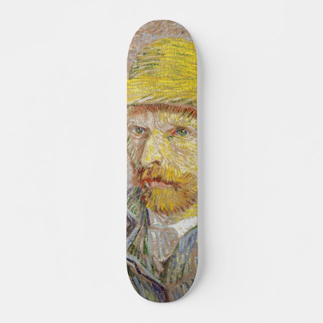 Vincent van Gogh - Selbstporträt mit Strohhut Skateboard (Vorne)