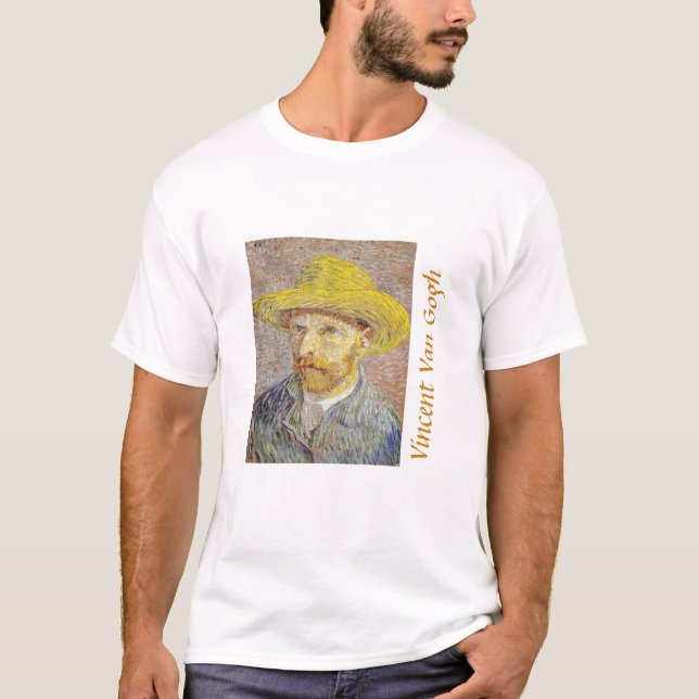 Vincent van Gogh - Selbstporträt mit Strohhut T-Shirt (Vorderseite)