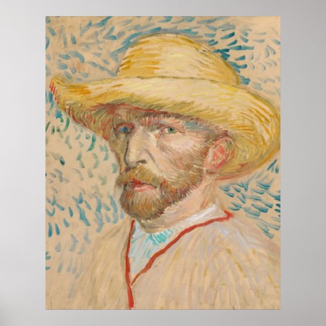 Vincent van Gogh Selbstporträt mit Strohhut  V Poster (Vorne)