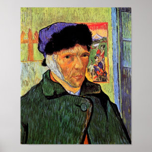 Vincent Van Gogh - Selbstporträt mit verbundenem O Poster