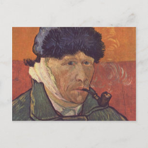 Vincent Van Gogh - Selbstporträt mit verbundenem O Postkarte