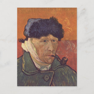 Vincent Van Gogh - Selbstporträt mit verbundenem O Postkarte
