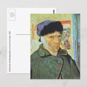 Vincent van Gogh - Selbstporträt mit verbundenem O Postkarte