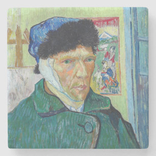 Vincent van Gogh - Selbstporträt mit verbundenem O Steinuntersetzer