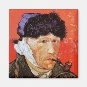Vincent Van Gogh - Selbstporträt mit verbundener O Magnet