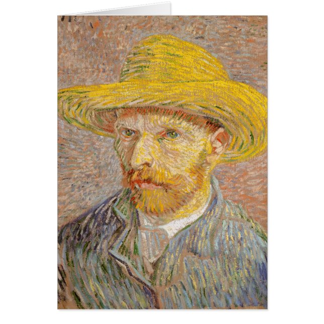Vincent Van Gogh Self Portrait Hat Birthday Card (Vorne)