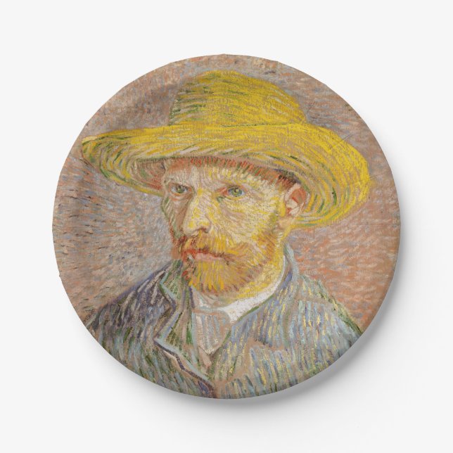 Vincent Van Gogh Self Portrait impressionistisch F Pappteller (Vorderseite)