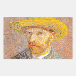 Vincent Van Gogh Self Portrait impressionistisch F Rechteckiger Aufkleber