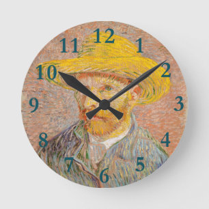Vincent Van Gogh Self Portrait impressionistisch F Runde Wanduhr