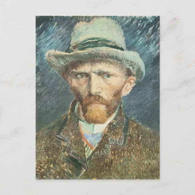 Vincent Van Gogh Self Portrait mit Gray Felt Hat Postkarte (Vorderseite)