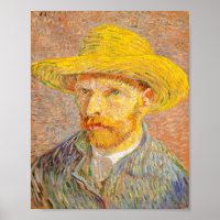 Vincent Van Gogh Self Portrait mit Straw Hat Art