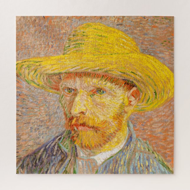Vincent Van Gogh Self Portrait mit Straw Hat Art Puzzle (Vertikal)