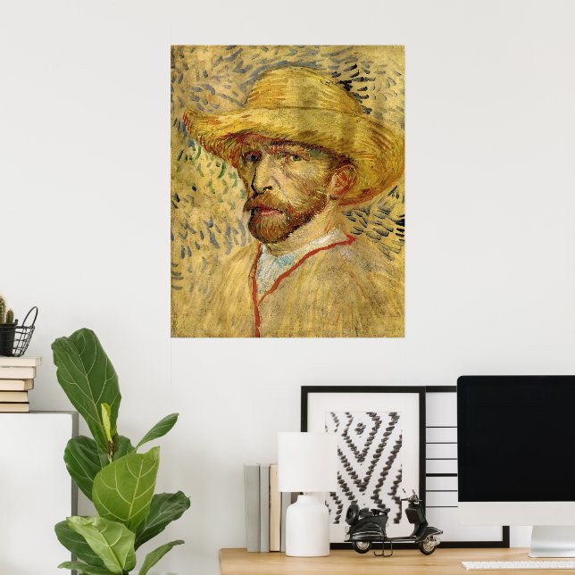Vincent van Gogh Self Portrait mit Strohhut Poster (Heimbüro)