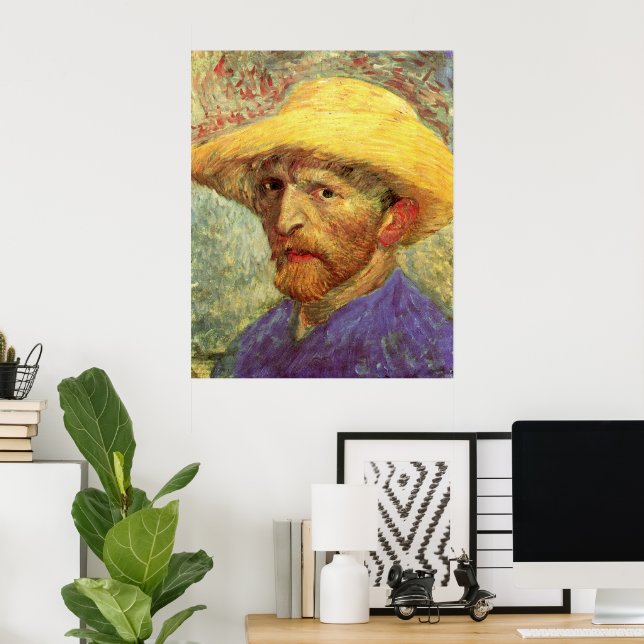 Vincent van Gogh Self Portrait mit Strohhut Poster (Heimbüro)