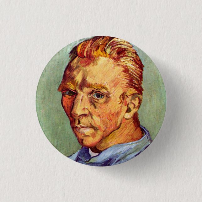 Vincent Van Gogh Self Portrait ohne Bart Art Button (Vorderseite)