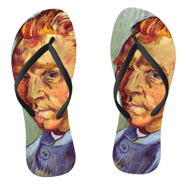 Vincent Van Gogh Self Portrait ohne Bart Art Flip Flops (Fußbett)