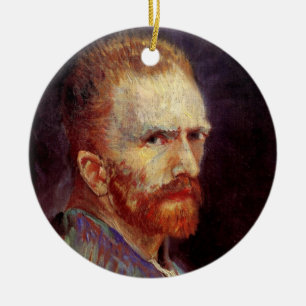 Vincent van Gogh Self Portrait, Vintage Kunst Keramik Ornament