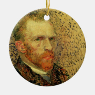 Vincent van Gogh Self Portrait, Vintage Kunst Keramikornament