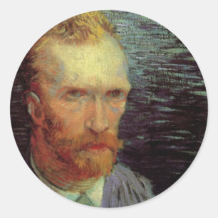 Vincent van Gogh Self Portrait, Vintage Kunst Runder Aufkleber