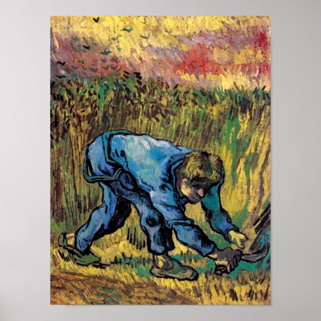 Vincent Van Gogh - Sensenmann mit Sichel - Kunst Poster (Vorne)