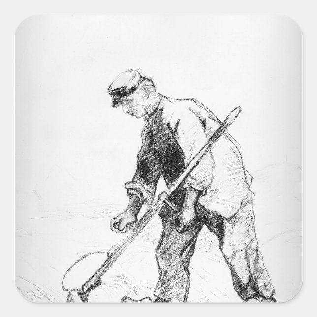 Vincent van Gogh | SENSENMANN Quadratischer Aufkleber (Vorderseite)