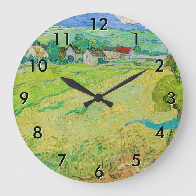 Vincent van Gogh - Sicht auf die Vessenots bei Auv Große Wanduhr (Vorderseite)