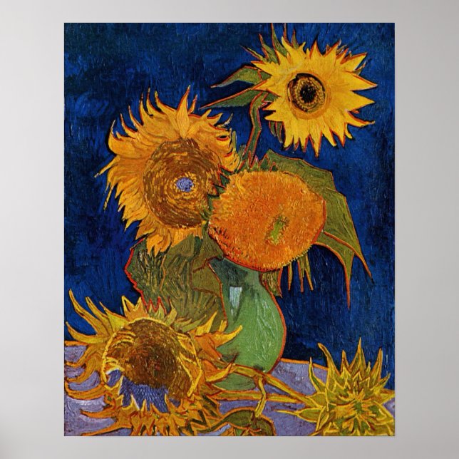 Vincent van Gogh Six Sonnenblumen Gallery Poster (Vorne)