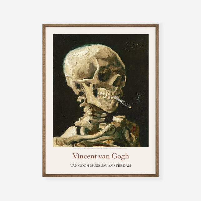 Vincent Van Gogh Skeleton Burning Cigarette Skull Poster (Von Creator hochgeladen)