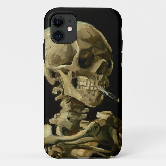 Vincent Van Gogh Skeleton mit einer brennenden Zig Case-Mate iPhone Hülle (Rückseite)