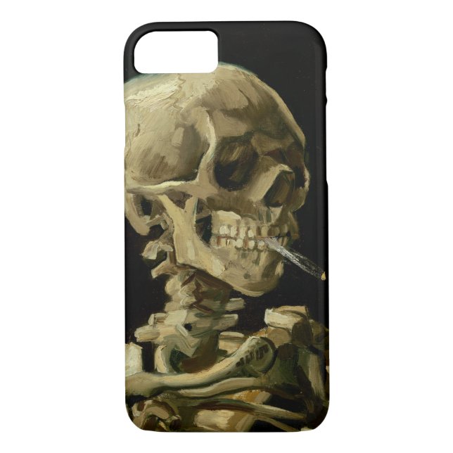 Vincent Van Gogh Skeleton mit einer brennenden Zig Case-Mate iPhone Hülle (Rückseite)