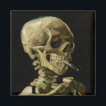 Vincent Van Gogh Skeleton mit einer brennenden Zig Magnet<br><div class="desc">Vincent Van Gogh Skeleton mit einem Vintagen Kunstmagazin</div>