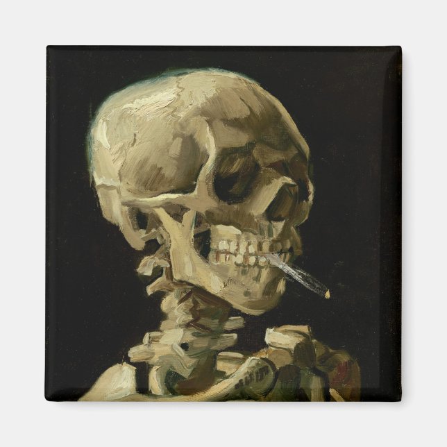 Vincent Van Gogh Skeleton mit einer brennenden Zig Magnet (Vorne)