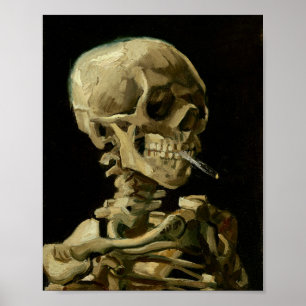 Vincent Van Gogh Skeleton mit einer brennenden Zig Poster