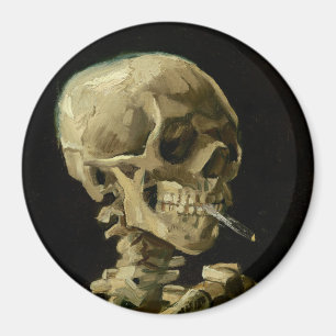 Vincent Van Gogh Skelett mit brennender Zigarette Magnet