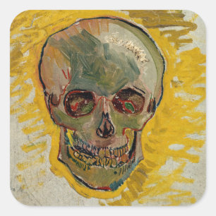 Vincent van Gogh - Skull 1887 #2 Quadratischer Aufkleber