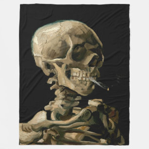 Vincent van Gogh - Skull mit brennender Zigarette Fleecedecke