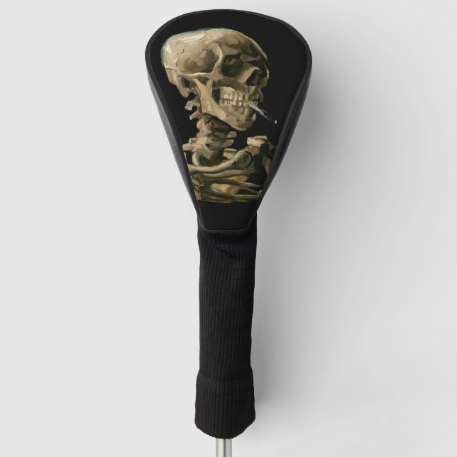 Vincent van Gogh - Skull mit brennender Zigarette Golf Headcover (Vorderseite)