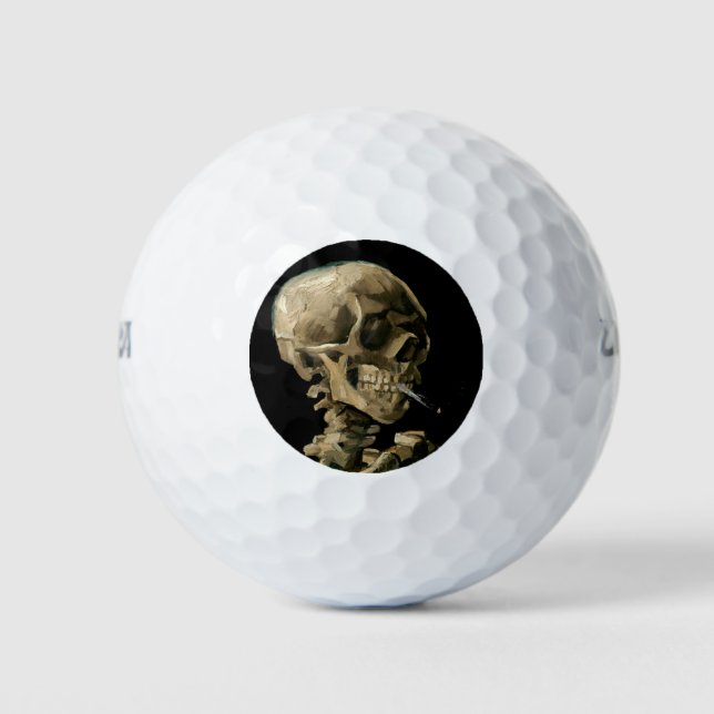 Vincent van Gogh - Skull mit brennender Zigarette Golfball (Vorderseite)