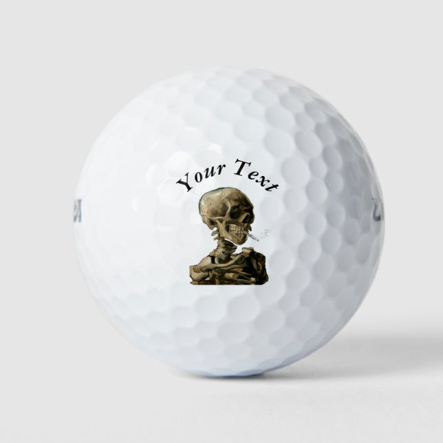Vincent van Gogh - Skull mit brennender Zigarette Golfball (Vorderseite)