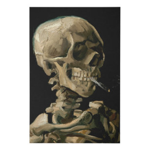Vincent van Gogh - Skull mit brennender Zigarette Künstlicher Leinwanddruck